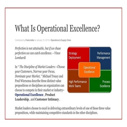 What Is Operational Excellence?