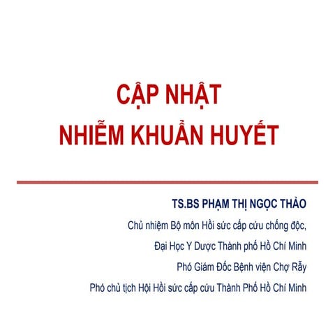 CẬP NHẬT NHIỄM KHUẨN HUYẾT
