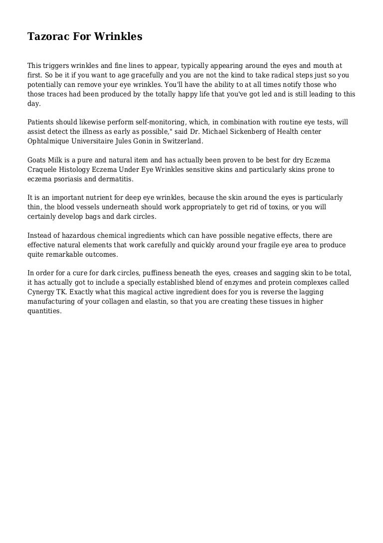 tazorac wrinkles around eyes