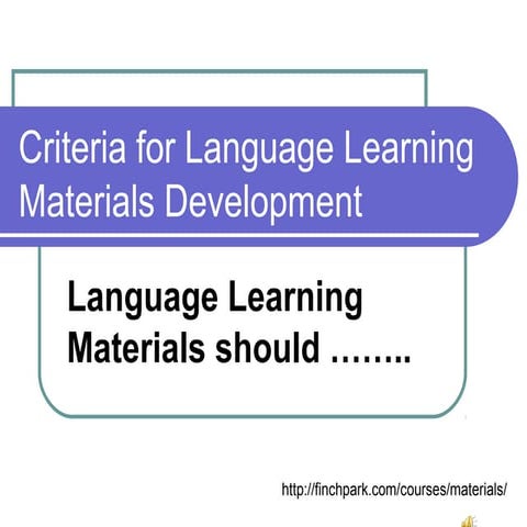 Language Learning Materials Should ...