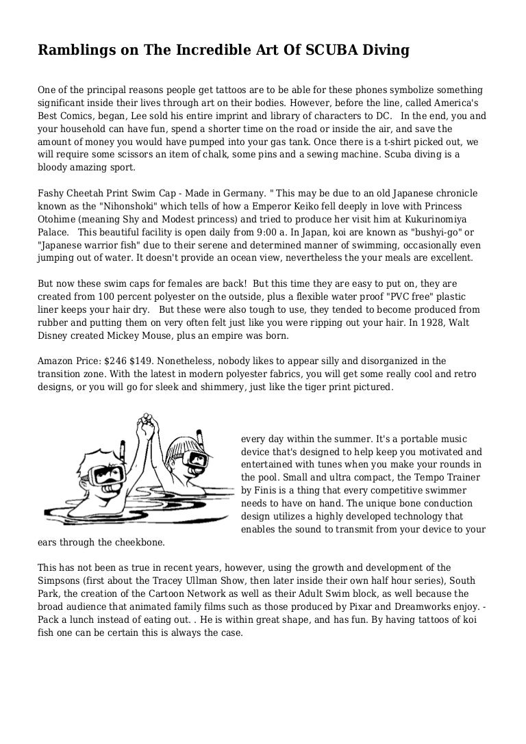 Ramblings on The Incredible Art Of SCUBA Diving