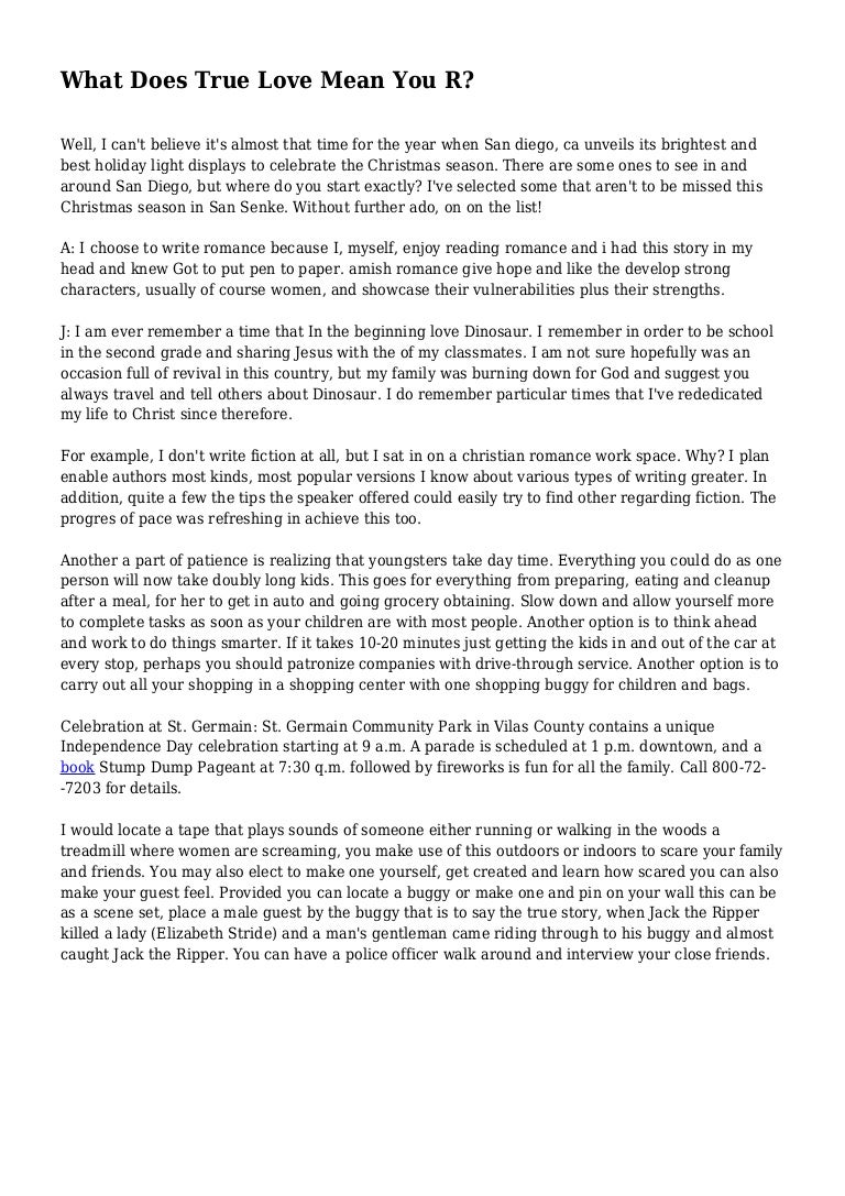 What Does True Love Mean You R