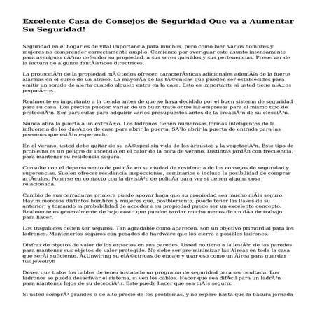 Medidas de seguridad para el hogar | DOC
