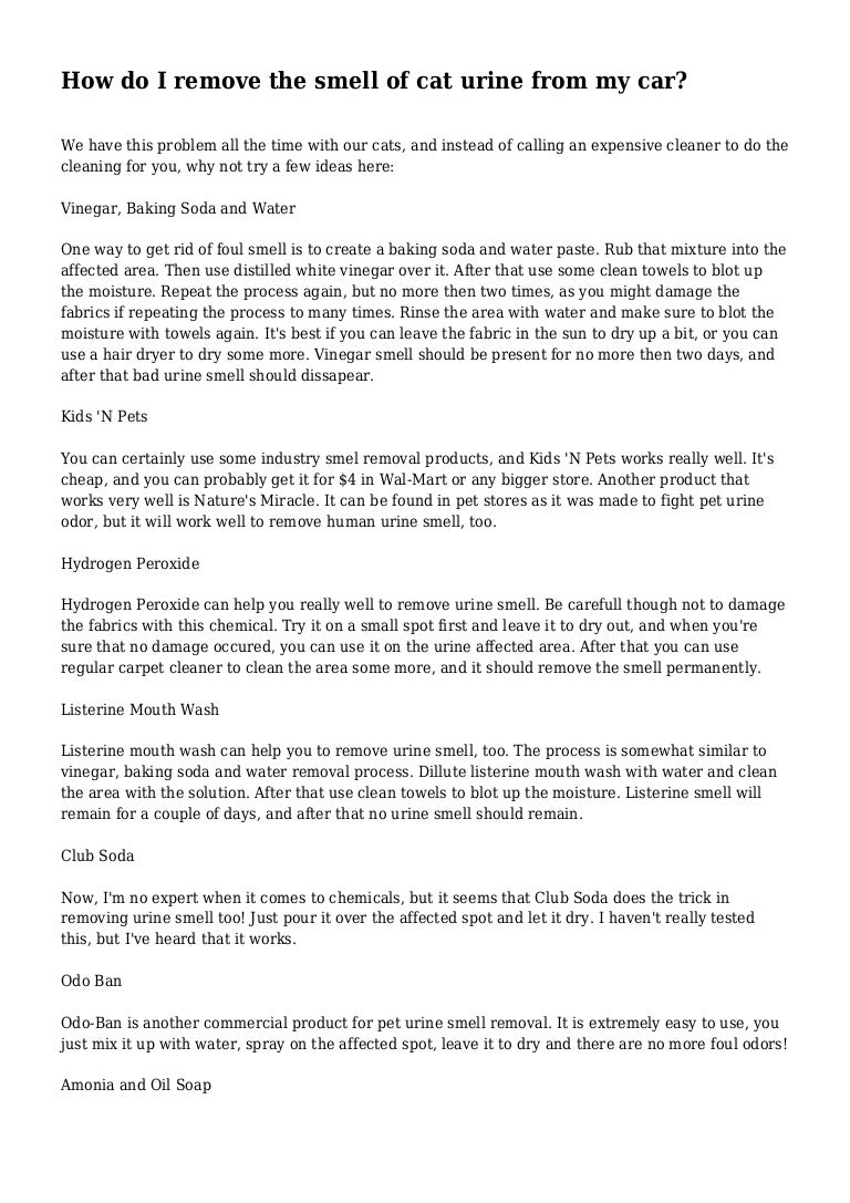 listerine to remove cat urine odor