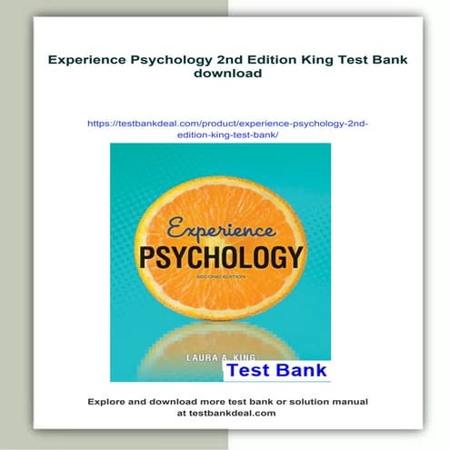 Experience Psychology 2nd Edition King Test Bank
