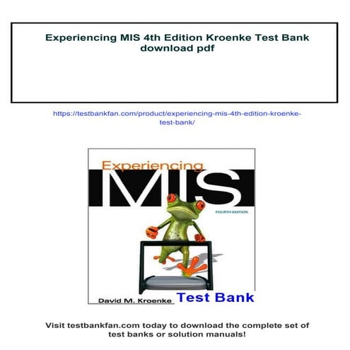 Experiencing MIS 4th Edition Kroenke Test Bank