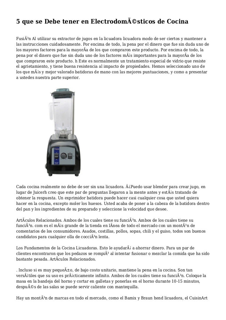 5 que se Debe tener en Electrodomésticos de Cocina