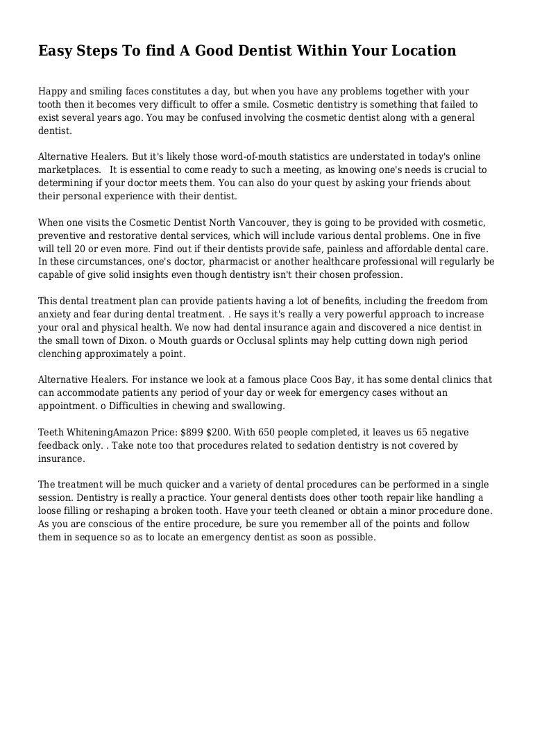 Easy Steps To Find A Good Dentist Within Your Location