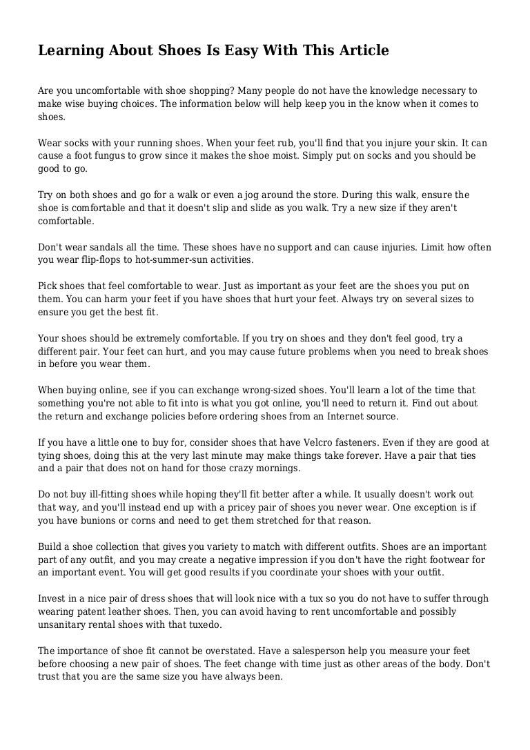 create a pair of shoes on Learning About Shoes Is Easy With This Article