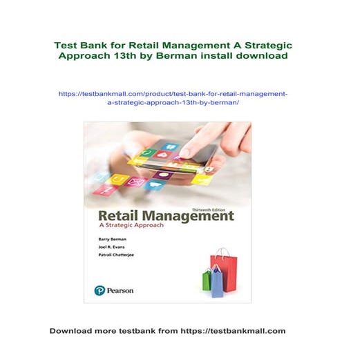 Test Bank for Retail Management A Strategic Approach 13th by Berman | PDF