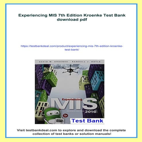 Experiencing MIS 7th Edition Kroenke Test Bank | PDF