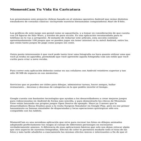 MomentCam Tu Vida En Caricatura