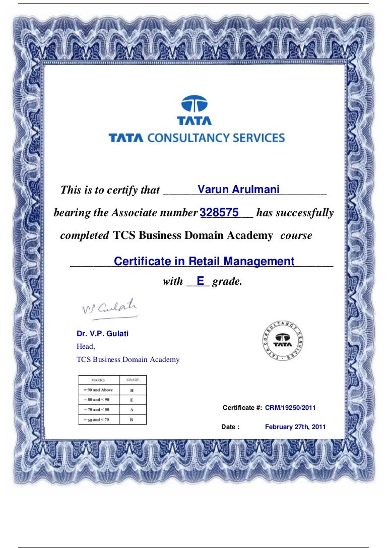 Varun_Retail Certificate
