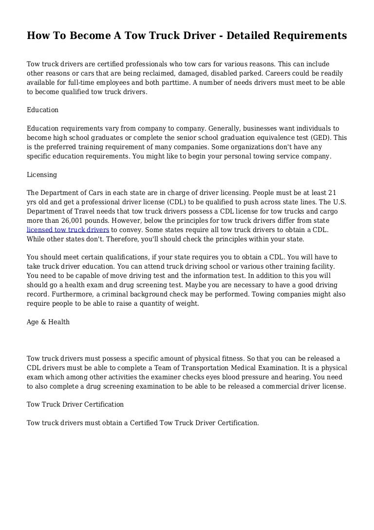How To Become A Tow Truck Driver - Detailed Requirements