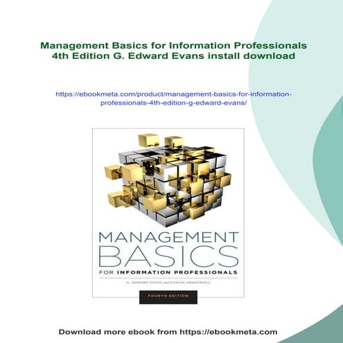 Management Basics for Information Professionals 4th Edition G. Edward Evans