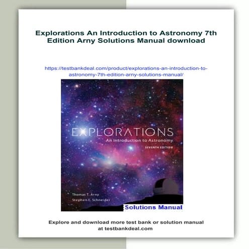 Explorations An Introduction to Astronomy 7th Edition Arny Solutions ...