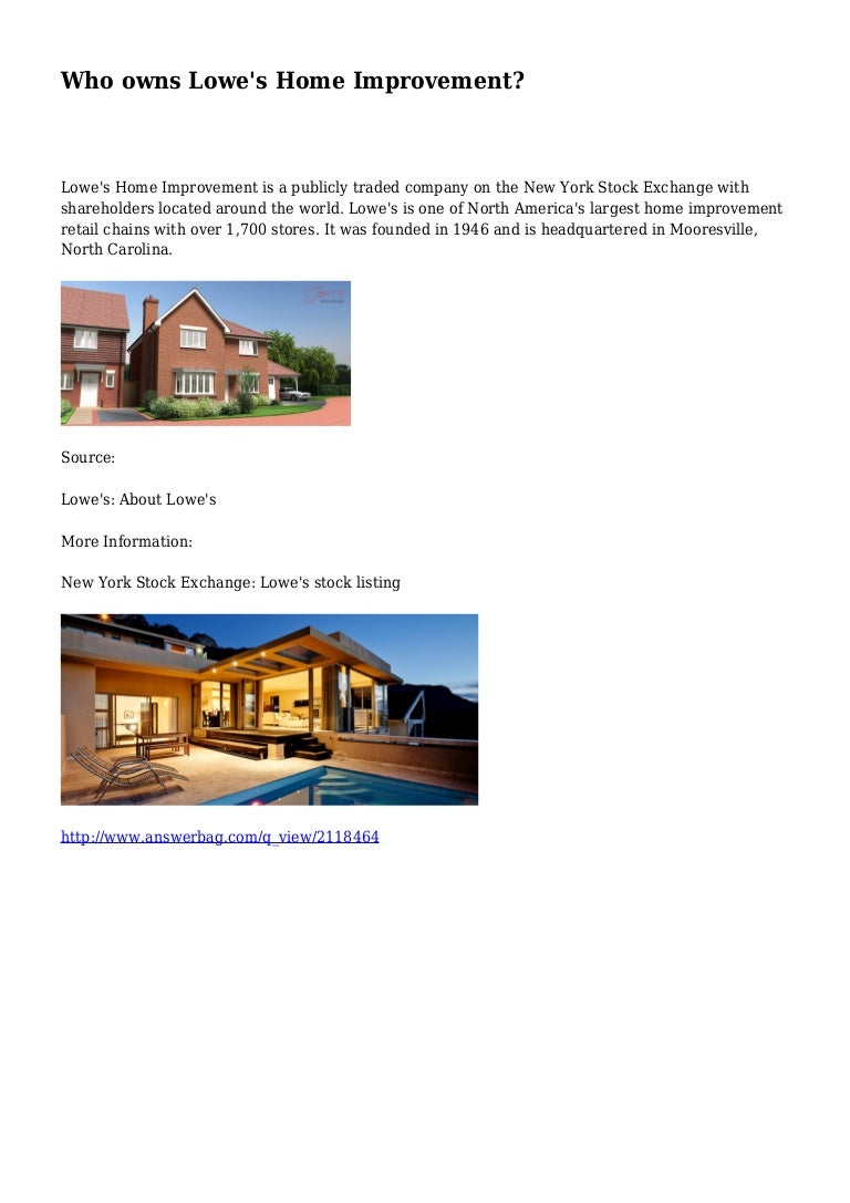 Who owns Lowe's Home Improvement?