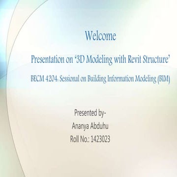 3D Modeling with Revit Structure