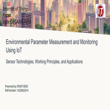 Environmental Parameter Measurement and Monitoring Using IoT Sensor ...