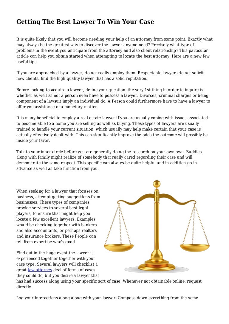 Getting The Best Lawyer To Win Your Case