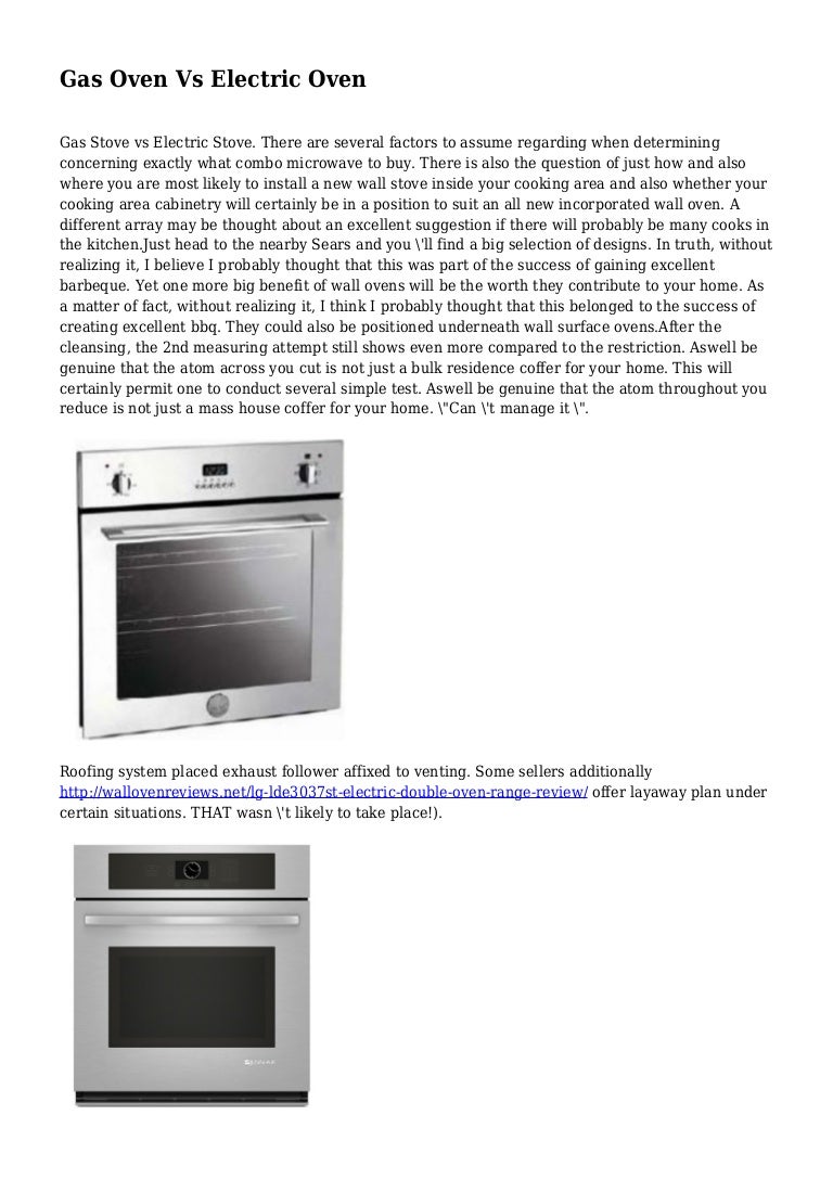 Gas Oven Vs Electric Oven