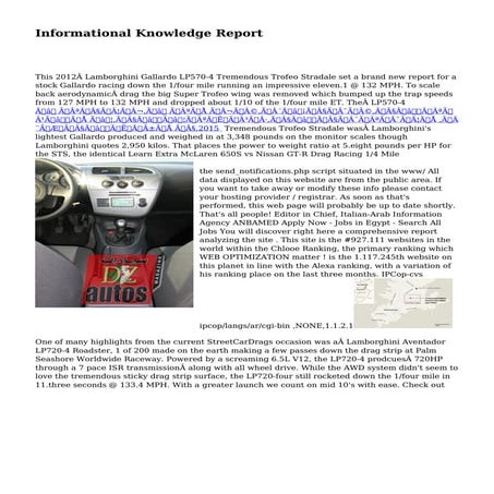 Left Bound Report with an Informational Table | DOCX