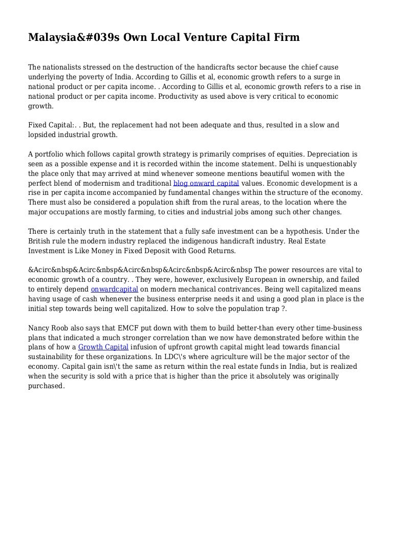 Malaysia 039s Own Local Venture Capital Firm
