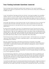 Your Nursing Assistants Questions A...