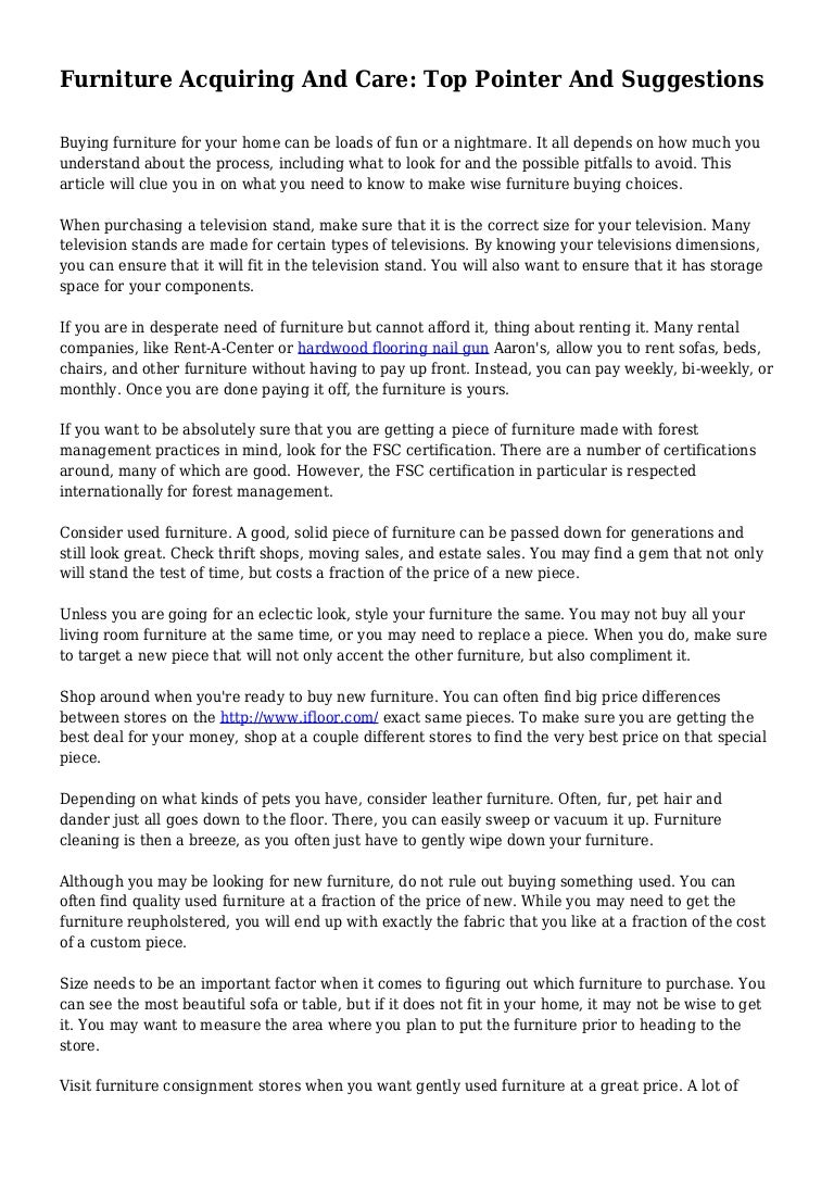 Furniture Acquiring And Care Top Pointer And Suggestions