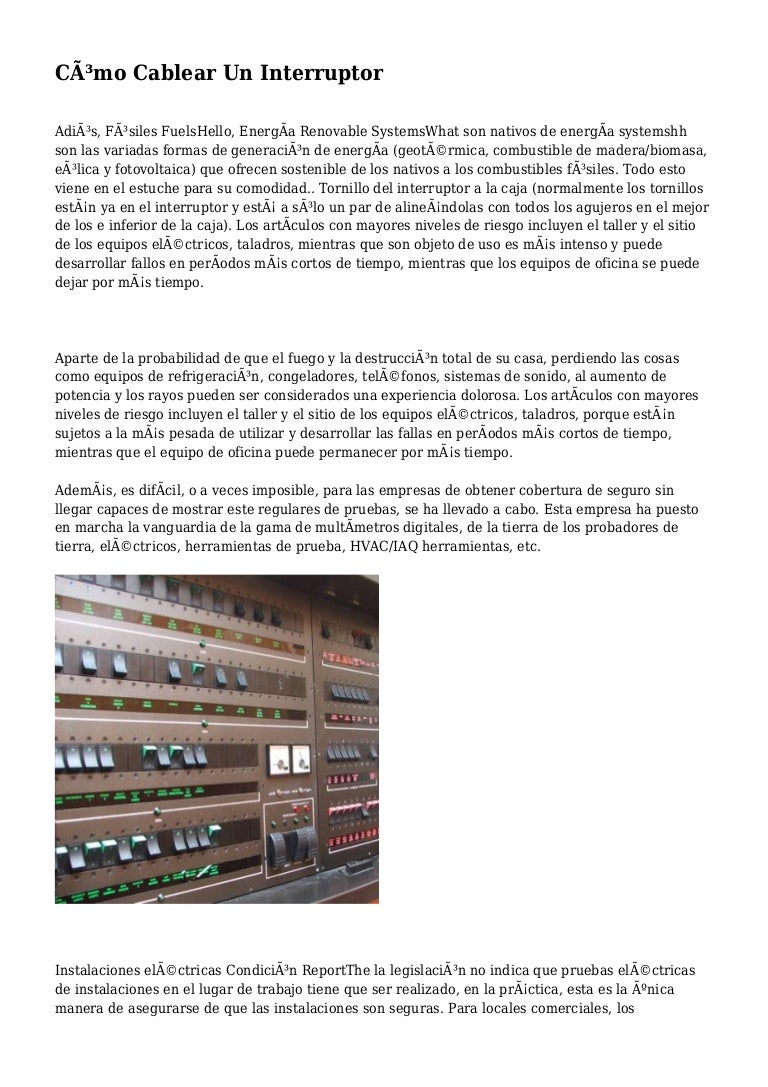 Cómo Cablear Un Interruptor
