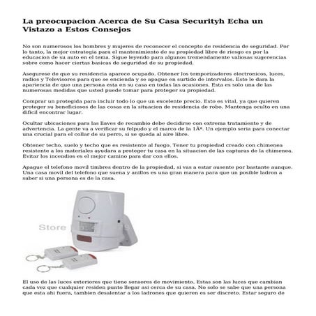 Medidas de seguridad para el hogar | DOC