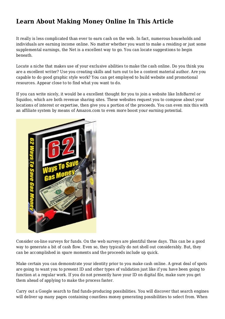Learn About Making Money Online In This Article - 