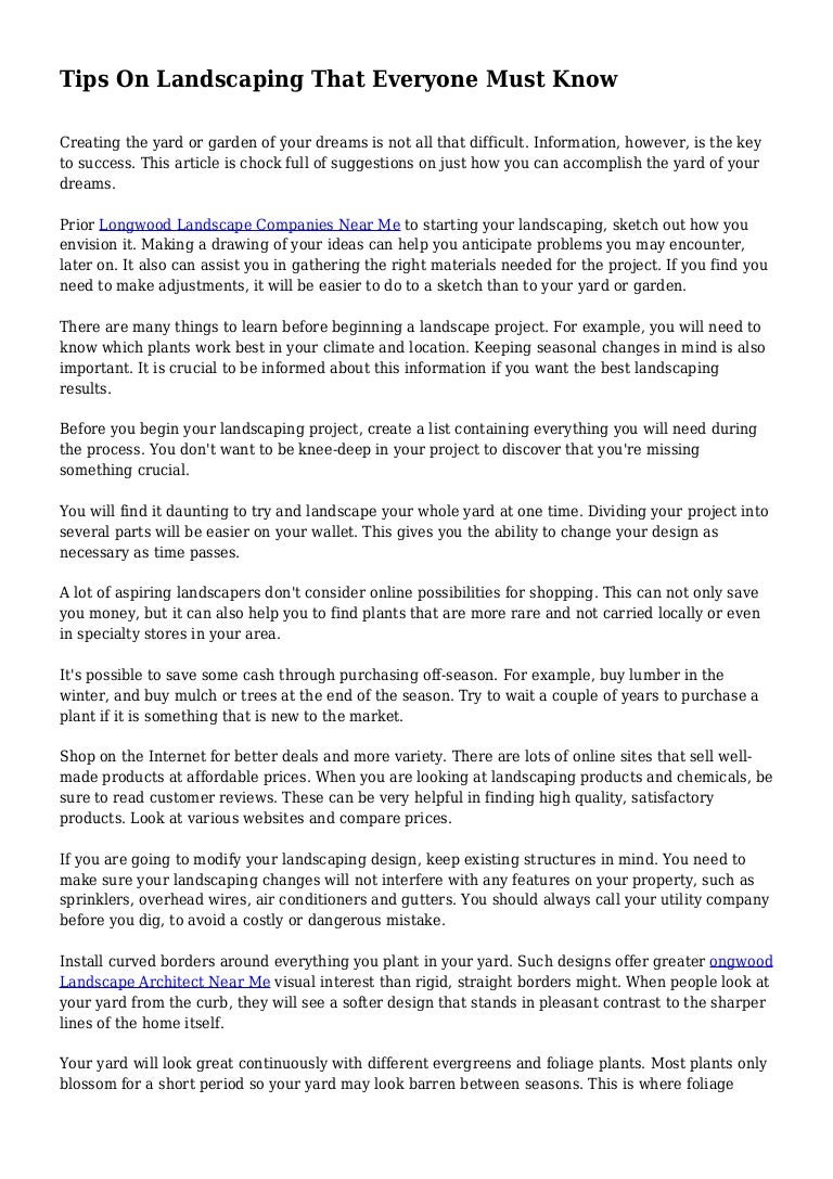 yard design company near me on Tips On Landscaping That Everyone Must Know