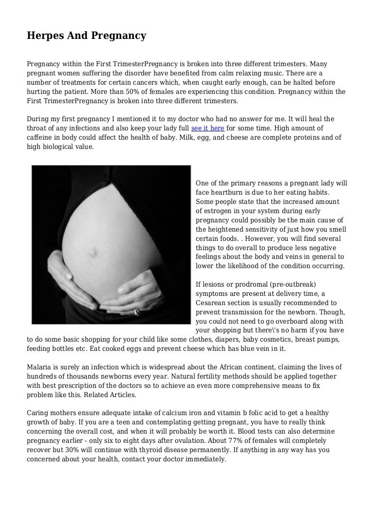 Herpes And Pregnancy