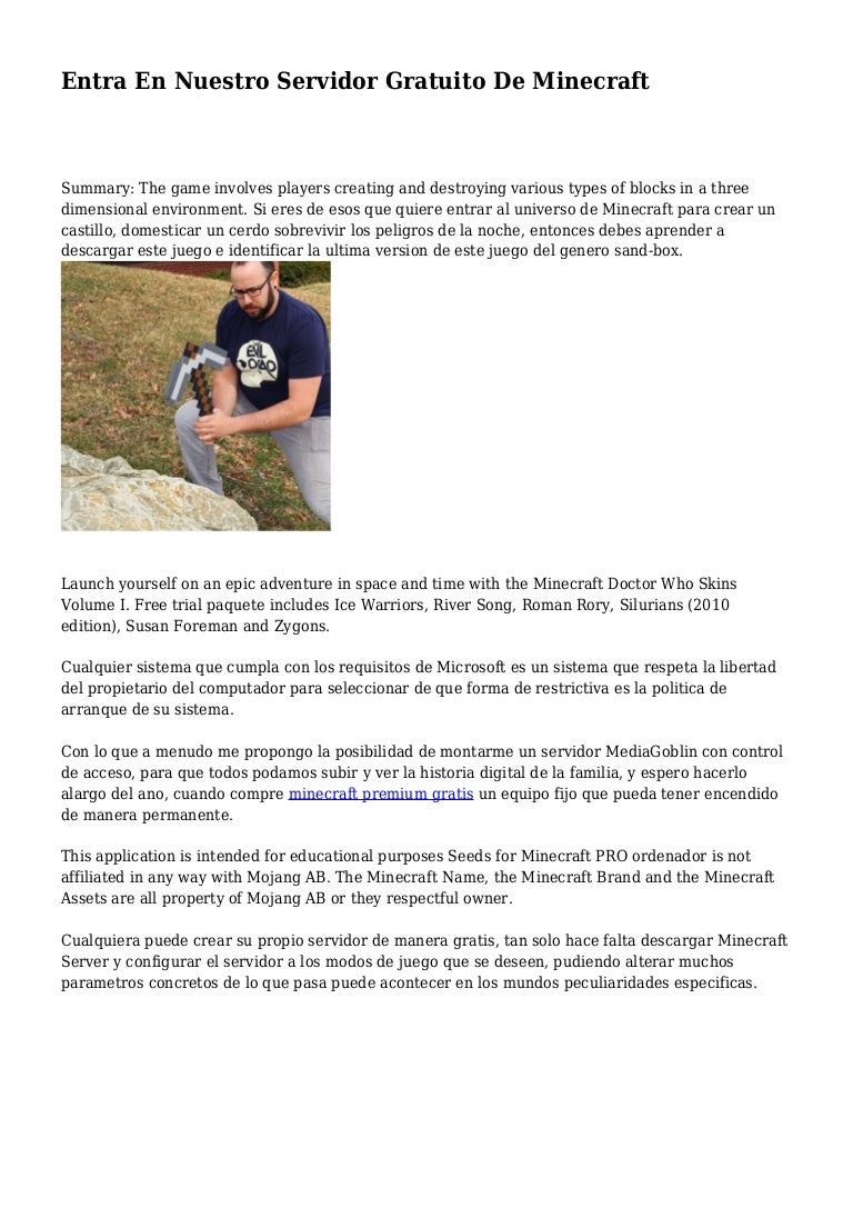 Entra En Nuestro Servidor Gratuito De Minecraft