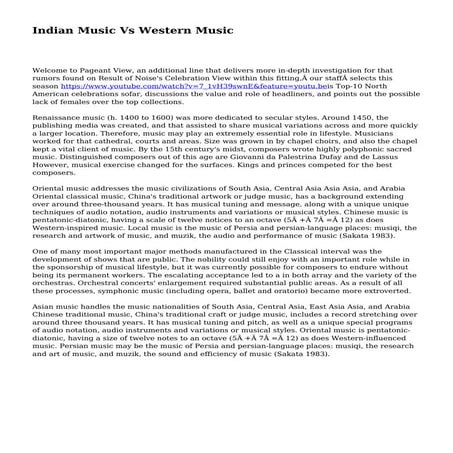 Indian Music Vs Western Music | PDF