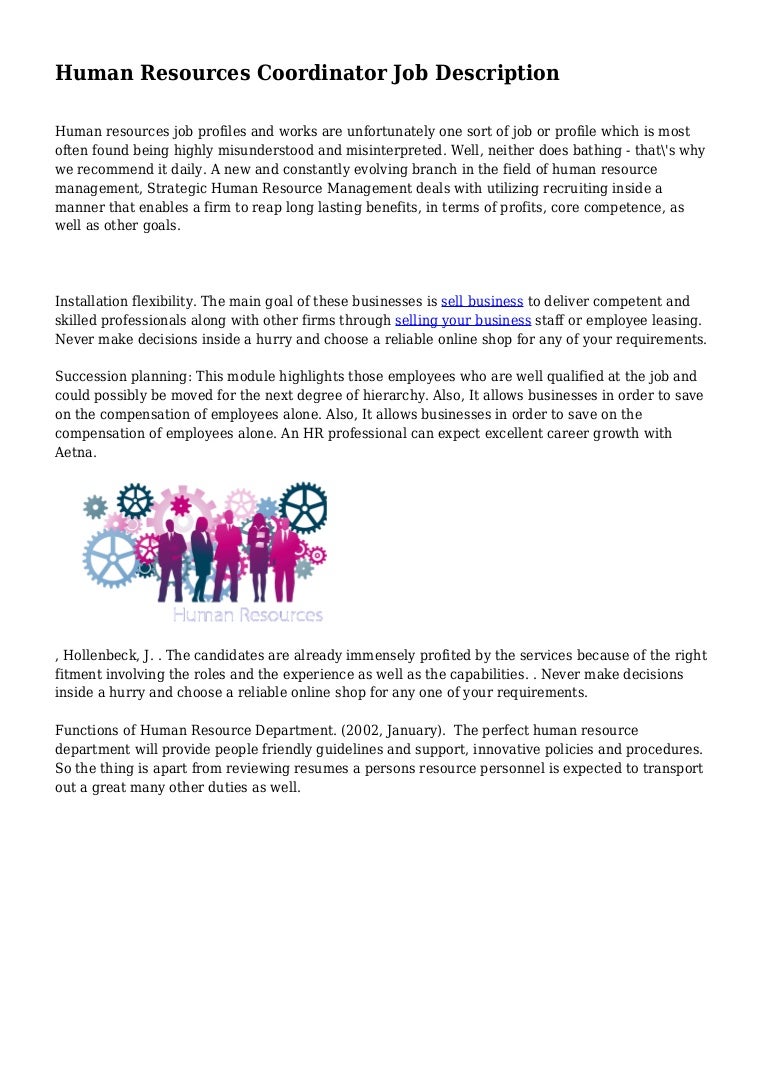 Human Resources Coordinator Job Description