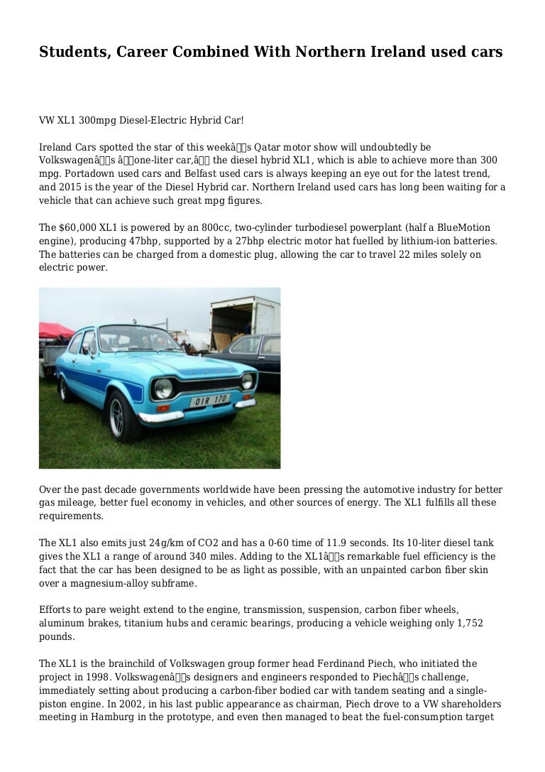 Students, Career Combined With Northern Ireland used cars