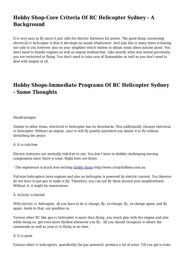 rc helicopter hobby shop