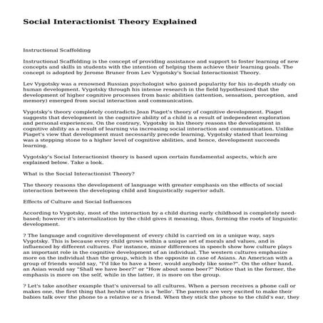 Social Interactionist Theory Explained