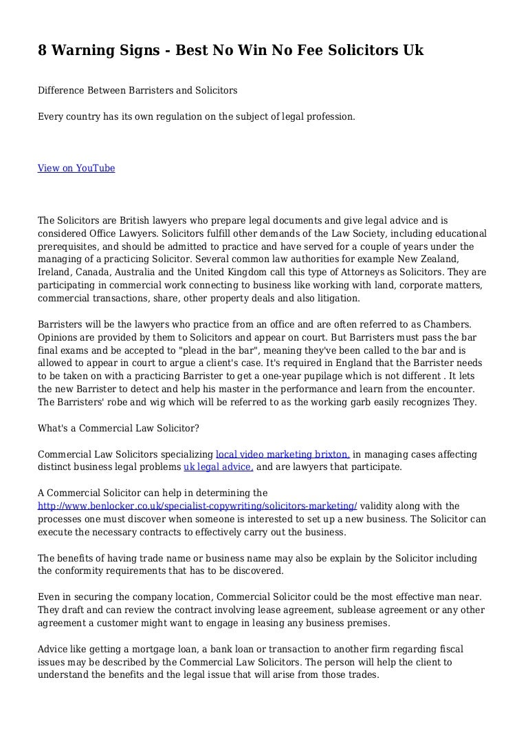 8 Warning Signs Best No Win No Fee Solicitors Uk