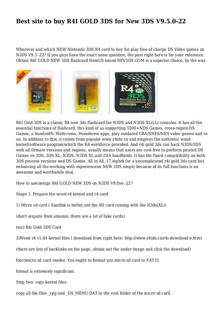 best site to buy r4i gold 3ds for new 3ds v9 5 0 22 3ds sd card format fat32