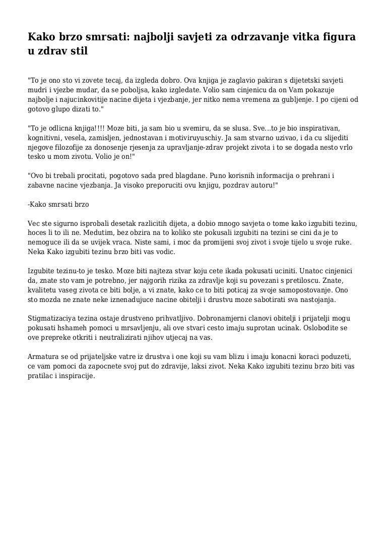 Imaš namirnice za mršavljenje ?