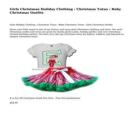 Girls Christmas Holiday Clothing : Christmas Tutus : Baby Christmas Outfits