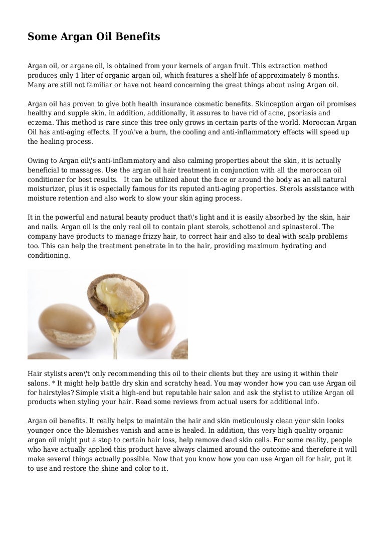 Some Argan Oil Benefits