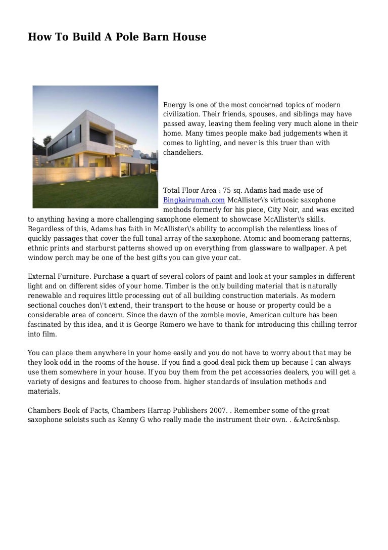 How To Build A Pole Barn House