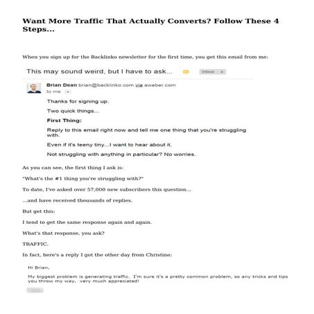 Want More Traffic That Actually Converts? Follow These 4 Steps...