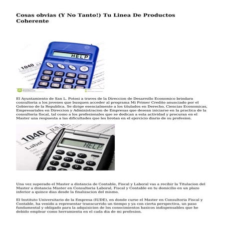 Cosas obvias (Y No Tanto!) Tu Linea De Productos Coherente
