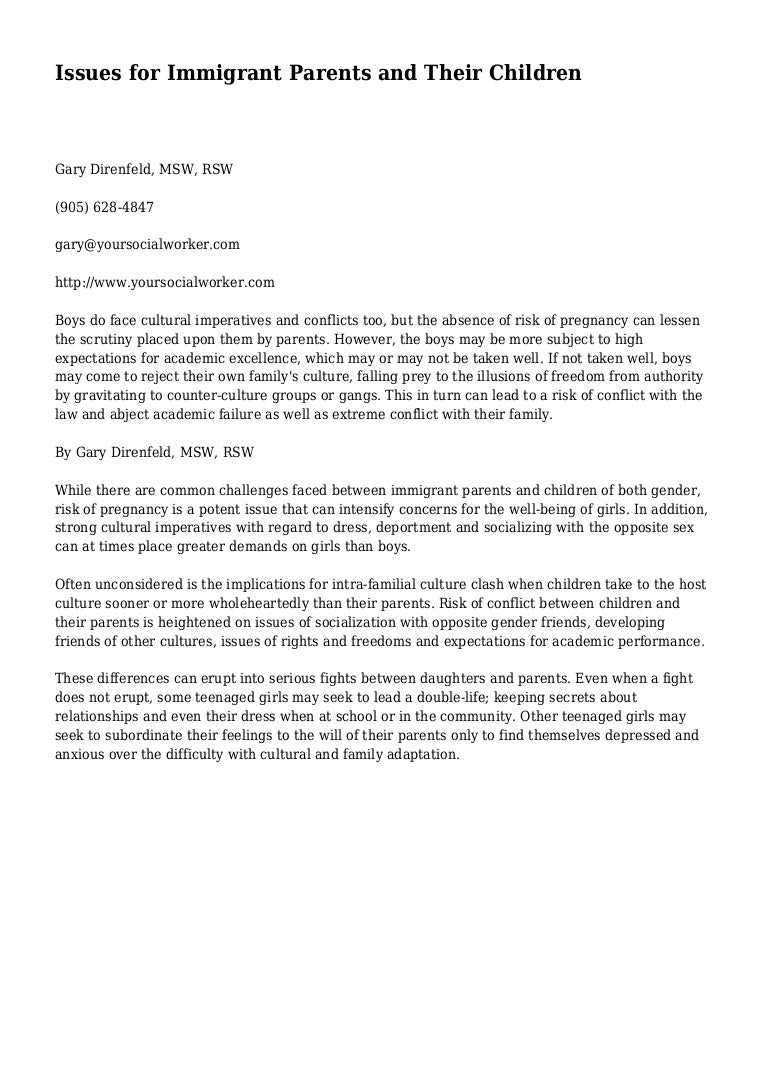 Narrative essay immigrant parents image