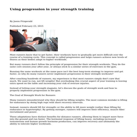 Using progression in your strength training